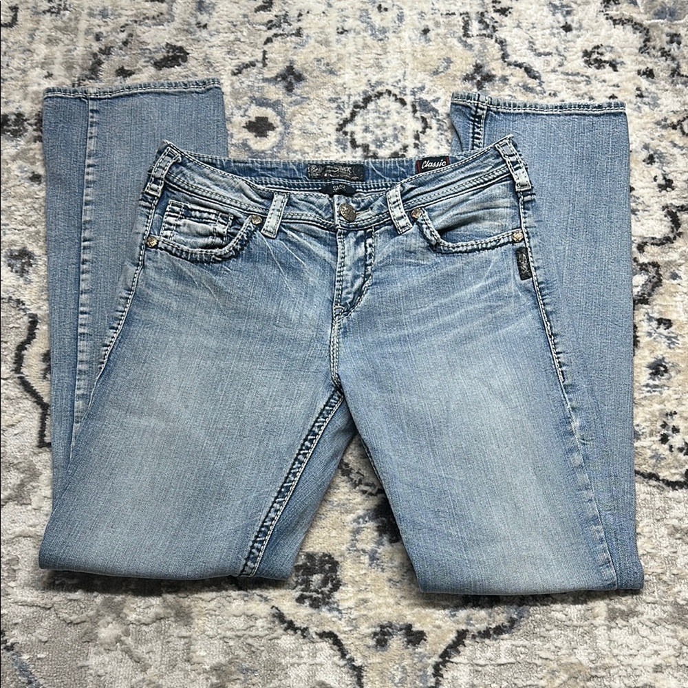 Silver Jeans Co. Suki High Baby Boot W32 L33 Medium Wash Stretch Denim - Picture 4 of 7